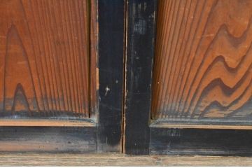 アンティーク建具　大正ロマン　レトロモダンな雰囲気漂うガラス帯戸4枚セット(ガラス戸、板戸、引き戸)(R-065549)