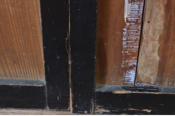 アンティーク建具　大正ロマン　レトロモダンな雰囲気漂うガラス帯戸4枚セット(ガラス戸、板戸、引き戸)(R-065549)