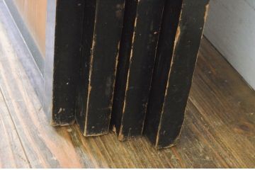 アンティーク建具　大正ロマン　レトロモダンな雰囲気漂うガラス帯戸4枚セット(ガラス戸、板戸、引き戸)(R-065549)