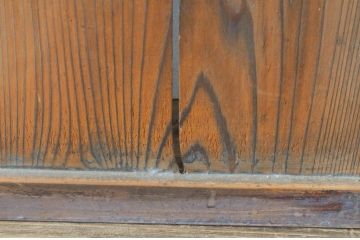 アンティーク建具　大正ロマン　レトロモダンな雰囲気漂うガラス帯戸3枚セット(ガラス戸、板戸、引き戸)(R-065550)