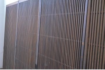 アンティーク建具　激レア!!和の雰囲気漂う裏襖(フスマ)付き格子戸4枚セット(引き戸、ふすま)(R-065551)