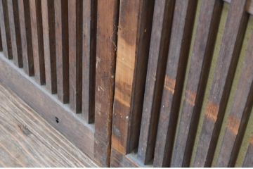 アンティーク建具　激レア!!和の雰囲気漂う裏襖(フスマ)付き格子戸4枚セット(引き戸、ふすま)(R-065551)