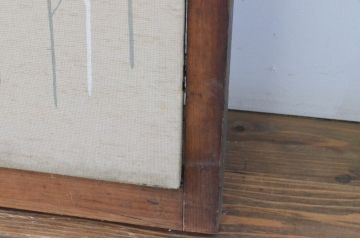 アンティーク建具　激レア!!和の雰囲気漂う裏襖(フスマ)付き格子戸4枚セット(引き戸、ふすま)(R-065551)