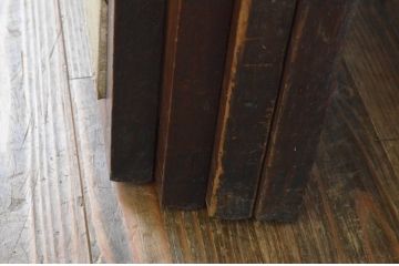 アンティーク建具　激レア!!和の雰囲気漂う裏襖(フスマ)付き格子戸4枚セット(引き戸、ふすま)(R-065551)