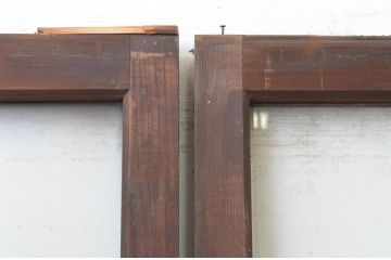 アンティーク建具　大正ロマン　レトロな雰囲気が魅力のガラス戸4枚セット(引き戸)(R-065555)