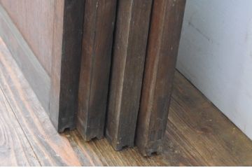 アンティーク建具　大正ロマン　レトロな雰囲気が魅力のガラス戸4枚セット(引き戸)(R-065555)