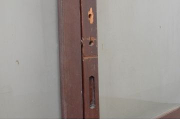 アンティーク建具　大正ロマン　味わいのある木味が魅力の大判ガラス戸3枚セット(引き戸)(R-065556)