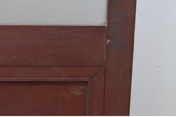 アンティーク建具　大正ロマン　味わいのある木味が魅力の大判ガラス戸3枚セット(引き戸)(R-065556)