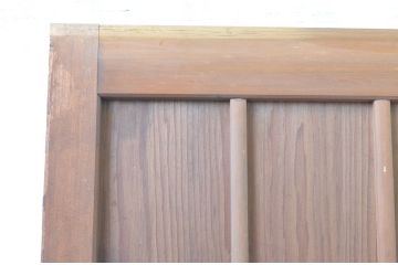 アンティーク建具　鏡付き　どこか懐かしい雰囲気を感じる升目格子戸2枚セット(きつね格子、狐格子、引き戸、マス目、板戸)(R-065558)