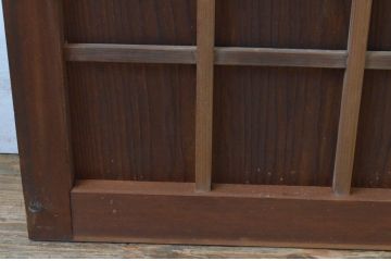 アンティーク建具　どこか懐かしい雰囲気を感じる升目格子戸1枚(きつね格子、狐格子、木製扉、マス目、ドア、板戸)(R-065559)