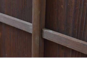 アンティーク建具　どこか懐かしい雰囲気を感じる升目格子戸1枚(きつね格子、狐格子、木製扉、マス目、ドア、板戸)(R-065559)