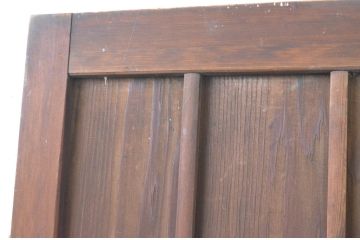 アンティーク建具　どこか懐かしい雰囲気を感じる升目格子戸1枚(きつね格子、狐格子、木製扉、マス目、ドア、板戸)(R-065559)