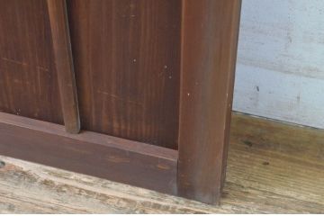 アンティーク建具　どこか懐かしい雰囲気を感じる升目格子戸1枚(きつね格子、狐格子、木製扉、マス目、ドア、板戸)(R-065559)