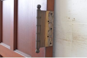 アンティーク建具　大正ロマン　古い洋館で使われていた背の高い両開きドア1対(2枚セット扉、木製扉)(R-065561)