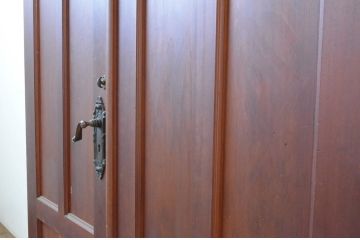 アンティーク建具　大正ロマン　古い洋館で使われていた背の高い両開きドア1対(2枚セット扉、木製扉)(R-065561)