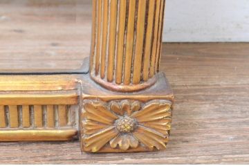 中古　古代の西洋建築のようなデザインが魅力的なウォールミラー(壁掛け鏡)(R-065562)