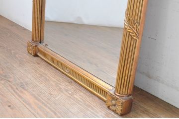 中古　古代の西洋建築のようなデザインが魅力的なウォールミラー(壁掛け鏡)(R-065562)