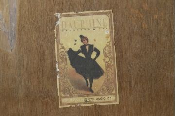 フランスアンティーク　ゴールドとブラックカラーの組み合わせがシックで素敵なウォールミラー(壁掛け鏡)(R-065563)