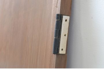 アンティーク建具　上品な透かし彫りがアクセントの幅狭ガラス扉1枚(木製扉、ガラスドア)(R-065565)