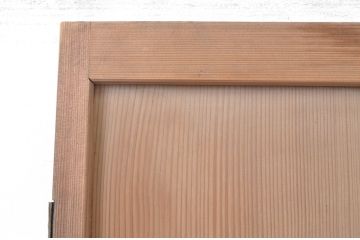 アンティーク建具　上品な透かし彫りがアクセントの幅狭ガラス扉1枚(木製扉、ガラスドア)(R-065565)