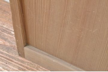 アンティーク建具　上品な透かし彫りがアクセントの幅狭ガラス扉1枚(木製扉、ガラスドア)(R-065565)