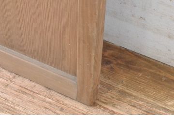 アンティーク建具　上品な透かし彫りがアクセントの幅狭ガラス扉1枚(木製扉、ガラスドア)(R-065565)