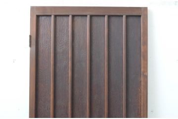 アンティーク建具　高級品!!屋久杉の鶉杢(うずらもく)が堪能できる贅沢な縦桟板戸扉1枚(木製扉、ドア)(R-065567)