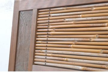 アンティーク建具　上手物!!　和の空間づくりにお勧めな古い数寄屋のガラス戸2枚セット(引き戸、板戸)(R-065570)