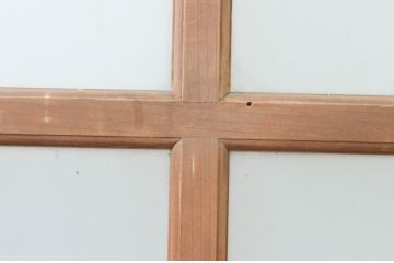 アンティーク建具　上手物!!　和の空間づくりにお勧めな古い数寄屋のガラス戸2枚セット(引き戸、板戸)(R-065570)