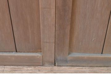 アンティーク建具　上手物!!　和の空間づくりにお勧めな古い数寄屋のガラス戸2枚セット(引き戸、板戸)(R-065570)