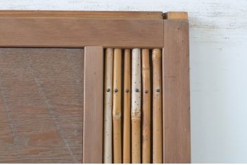 アンティーク建具　上手物!!　和の空間づくりにお勧めな古い数寄屋のガラス戸2枚セット(引き戸、板戸)(R-065570)