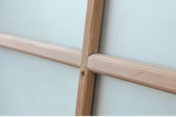 アンティーク建具　上手物!!　和の空間づくりにお勧めな古い数寄屋のガラス戸2枚セット(引き戸、板戸)(R-065570)
