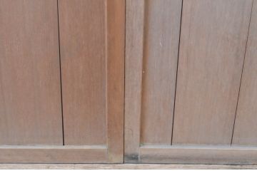 アンティーク建具　上手物!!　和の空間づくりにお勧めな古い数寄屋のガラス戸2枚セット(引き戸、板戸)(R-065570)
