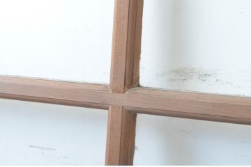 アンティーク建具　ペイント仕上げ限定　レトロな雰囲気の幅狭ガラス戸2枚セット(引き戸)(R-065571)