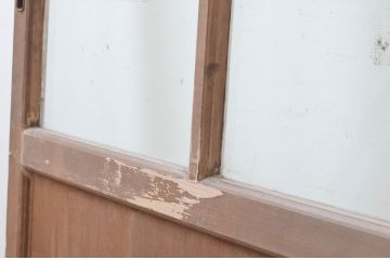 アンティーク建具　ペイント仕上げ限定　レトロな雰囲気の幅狭ガラス戸2枚セット(引き戸)(R-065571)