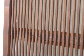 アンティーク建具　和の風情が感じられる裏障子付きの幅狭格子戸2枚セット(引き戸、障子戸)(R-065572)