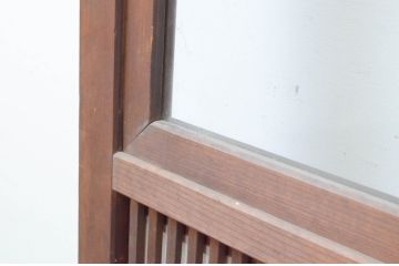アンティーク建具　和の風情が感じられる裏障子付きの幅狭格子戸2枚セット(引き戸、障子戸)(R-065572)