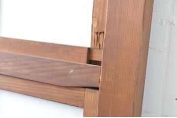 アンティーク建具　和の風情が感じられる裏障子付きの幅狭格子戸2枚セット(引き戸、障子戸)(R-065572)