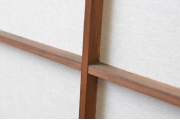 アンティーク建具　和の風情が感じられる裏障子付きの幅狭格子戸2枚セット(引き戸、障子戸)(R-065572)