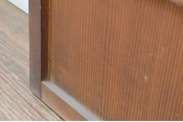 アンティーク建具　和の風情が感じられる裏障子付きの幅狭格子戸2枚セット(引き戸、障子戸)(R-065572)