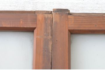 アンティーク建具　大正ロマンの雰囲気漂うガラス戸2枚セット(引き戸)(R-065573)