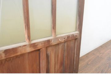 アンティーク建具　大正ロマンの雰囲気漂うガラス戸2枚セット(引き戸)(R-065573)