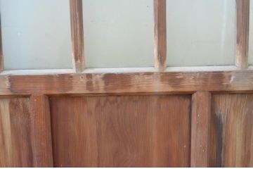 アンティーク建具　大正ロマンの雰囲気漂うガラス戸2枚セット(引き戸)(R-065573)