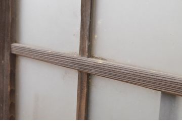 アンティーク建具　大正ロマンの雰囲気漂うガラス戸2枚セット(引き戸)(R-065573)