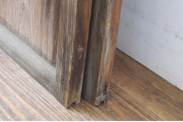 アンティーク建具　大正ロマンの雰囲気漂うガラス戸2枚セット(引き戸)(R-065573)