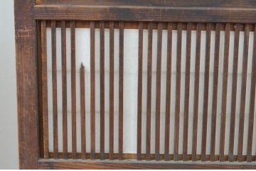 アンティーク建具　和の風情が感じられる裏障子付き格子戸3枚セット(引き戸、障子戸、ガラス帯戸)(R-065575)