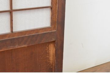 アンティーク建具　和の風情が感じられる裏障子付き格子戸3枚セット(引き戸、障子戸、ガラス帯戸)(R-065575)