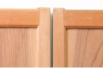 アンティーク建具　美品　上手物!!和の空間を演出する欅(ケヤキ)板のガラス帯戸3枚セット(引き戸、板戸)(R-065577)
