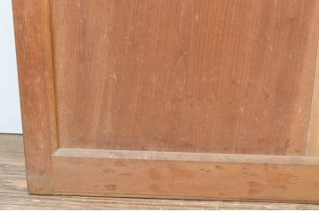 アンティーク建具　上手物!!和の空間を演出する欅(ケヤキ)板のガラス帯戸2枚セット(引き戸、板戸)(R-065578)