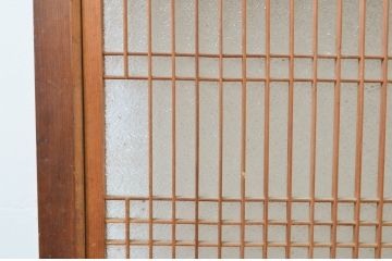 アンティーク建具　上手物!!和の空間を演出する欅(ケヤキ)板のガラス帯戸1枚(引き戸、板戸)(R-065579)